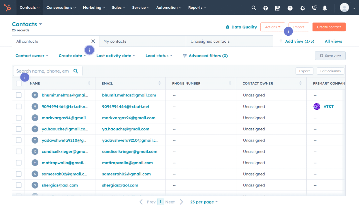 Preview of the HubSpot CRM Dashboard