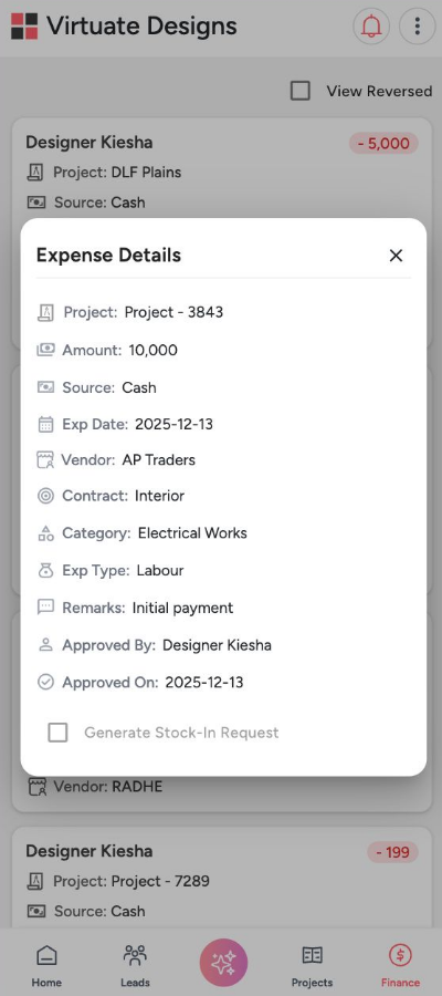 Dzylo Petty Expense Tracking Interface