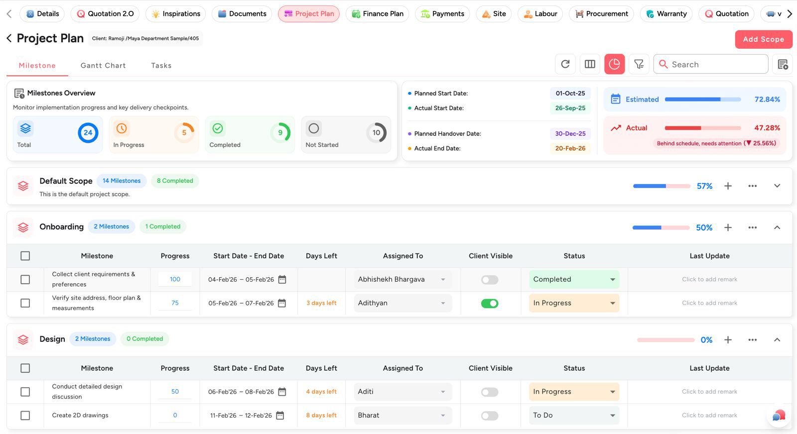 Interior Project Management Tool