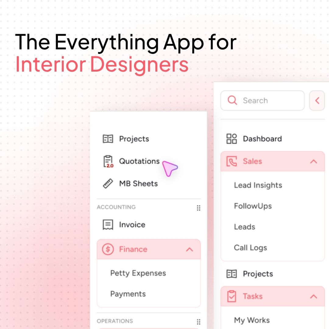 The everything app for interior designers - Dzylo platform dashboard
