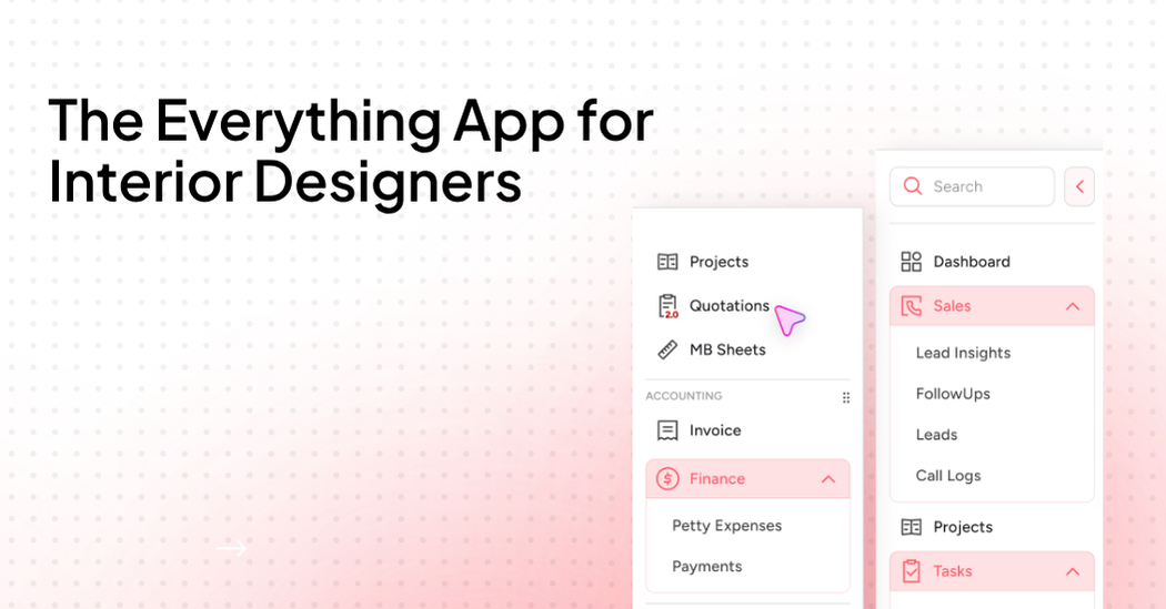 The everything app for interior designers - Dzylo platform dashboard